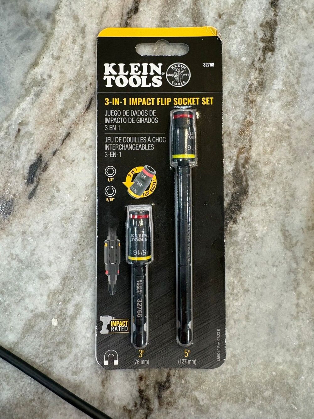 NEW Klein Tools 3-in-1 Impact Flip Socket Set (Model 32768)